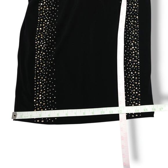 Calvin Klein Black Sleeveless Sheath Dress 2 Embellished Rhinestone Cocktail - Picture 9 of 10
